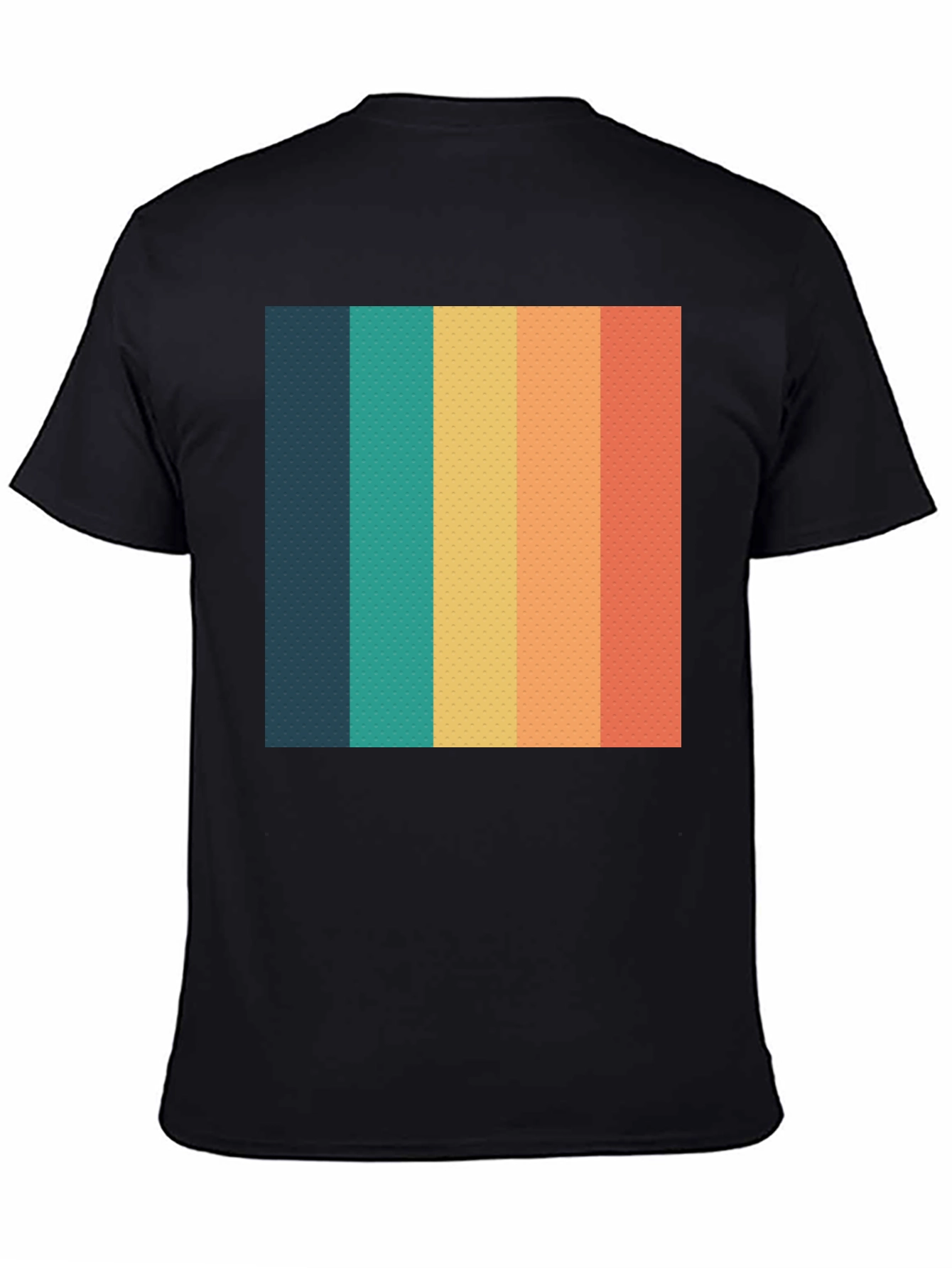 Retro Striped T-Shirt - Black Crew Neck Tee