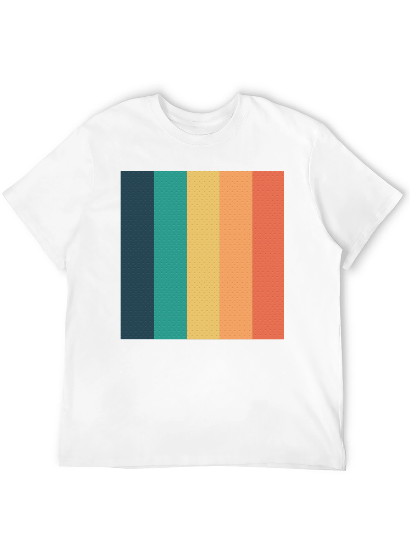 Retro Striped T-Shirt - Black Crew Neck Tee