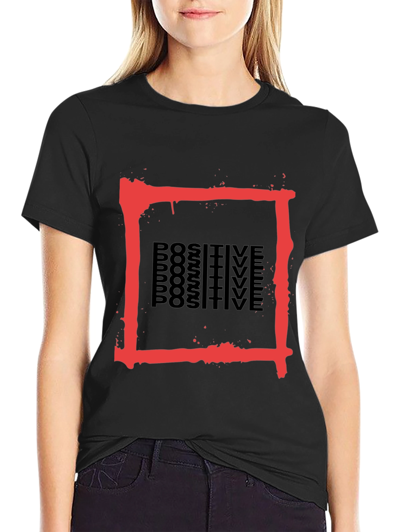 Positive Graphic Tee - Red Box Design