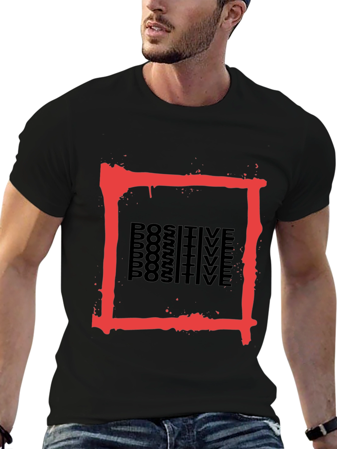 Positive Graphic Tee - Red Box Design