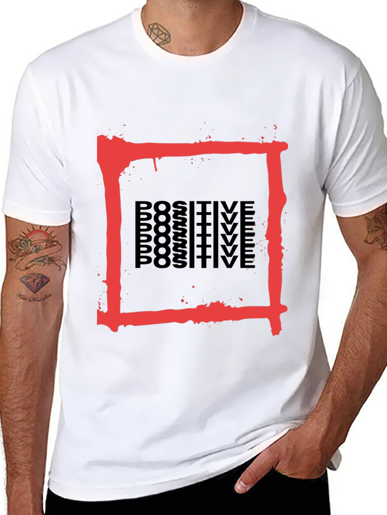 Positive Graphic Tee - Red Box Design