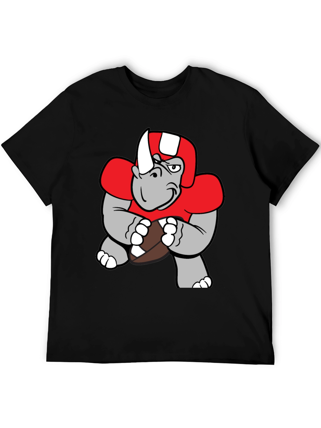 Rhino Football Player T-Shirt - Unique Cartoon Design