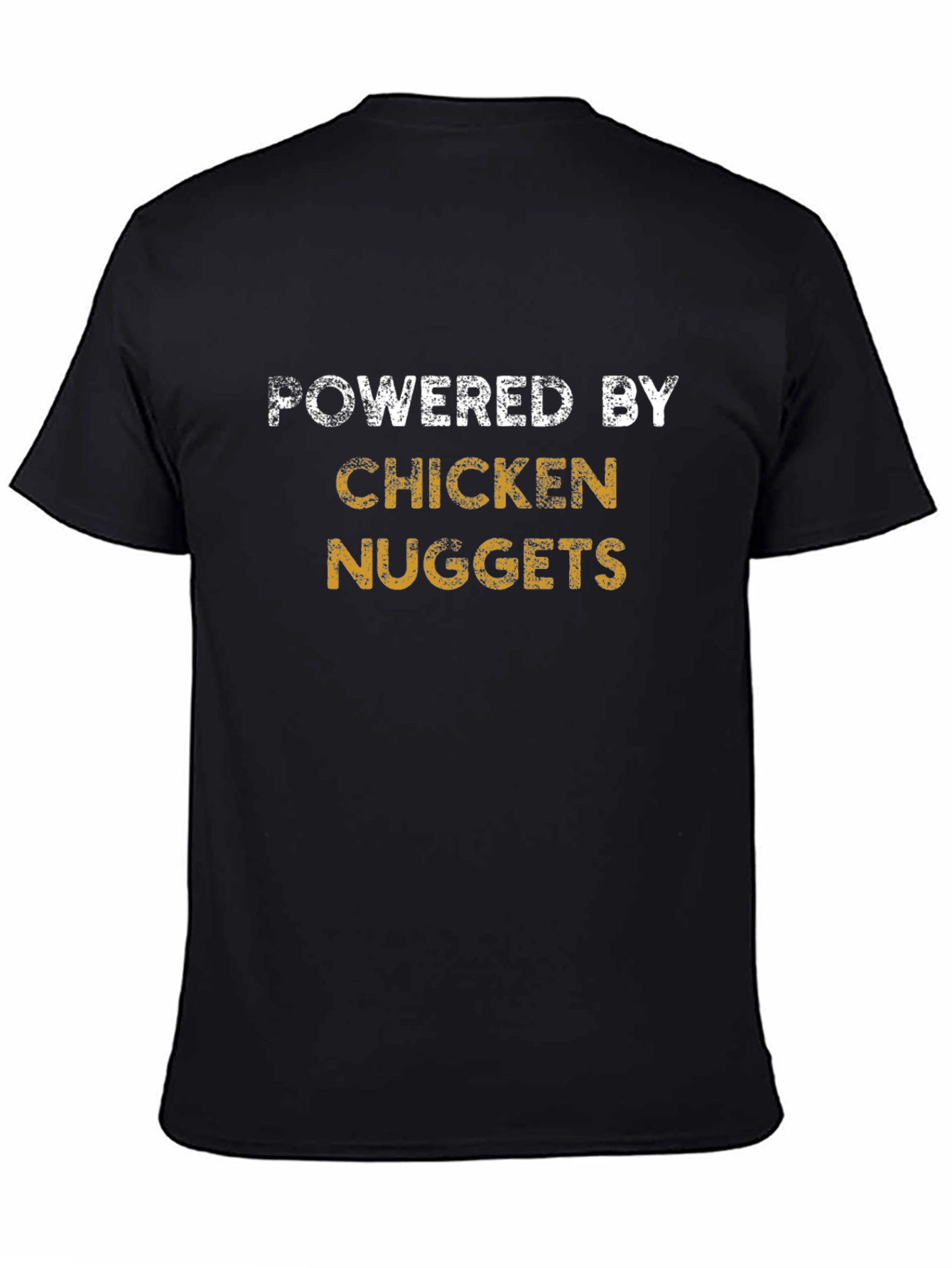 Powered By Chicken Nuggets Black Graphic T-Shirt