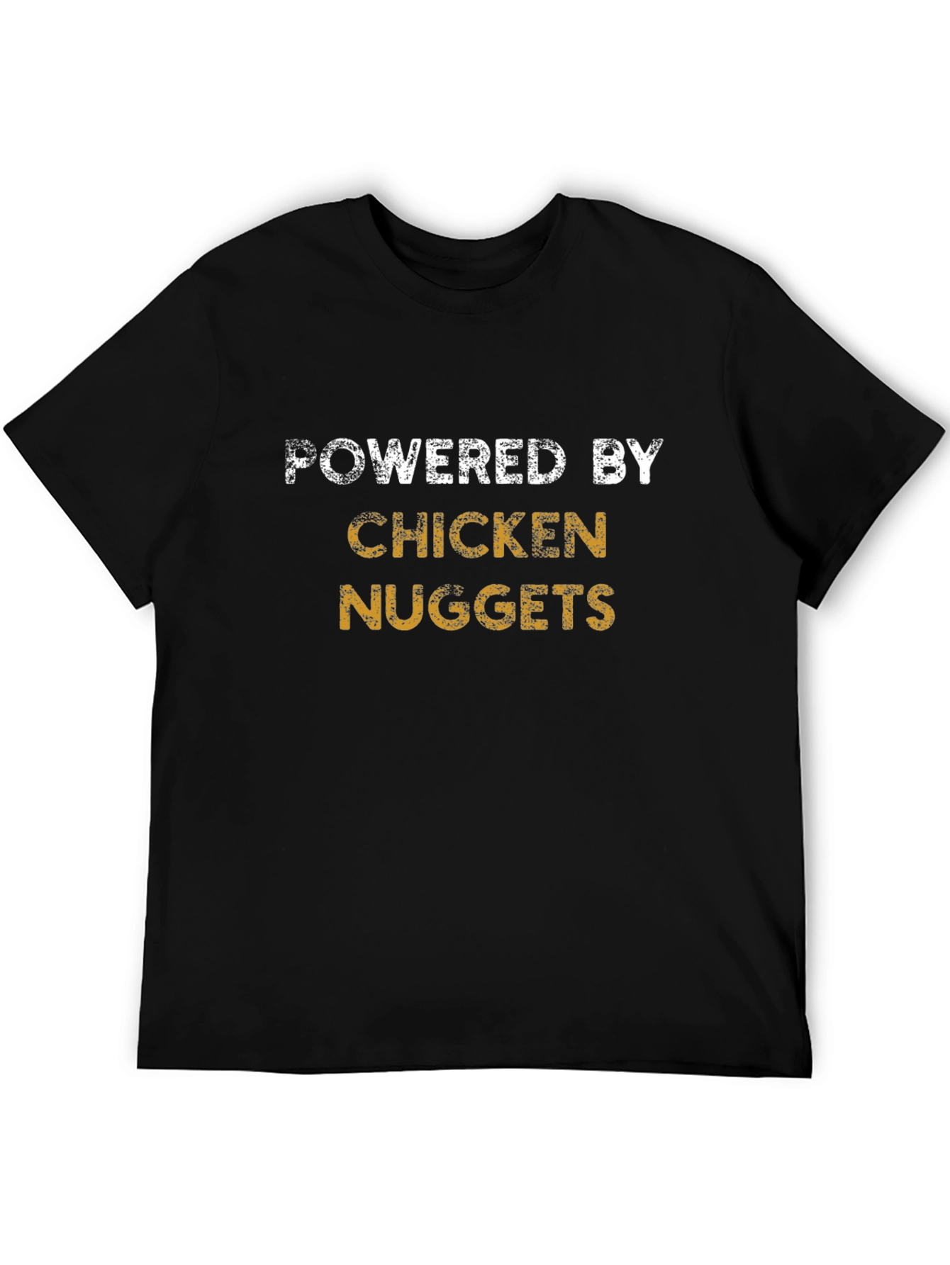 Powered By Chicken Nuggets Black Graphic T-Shirt