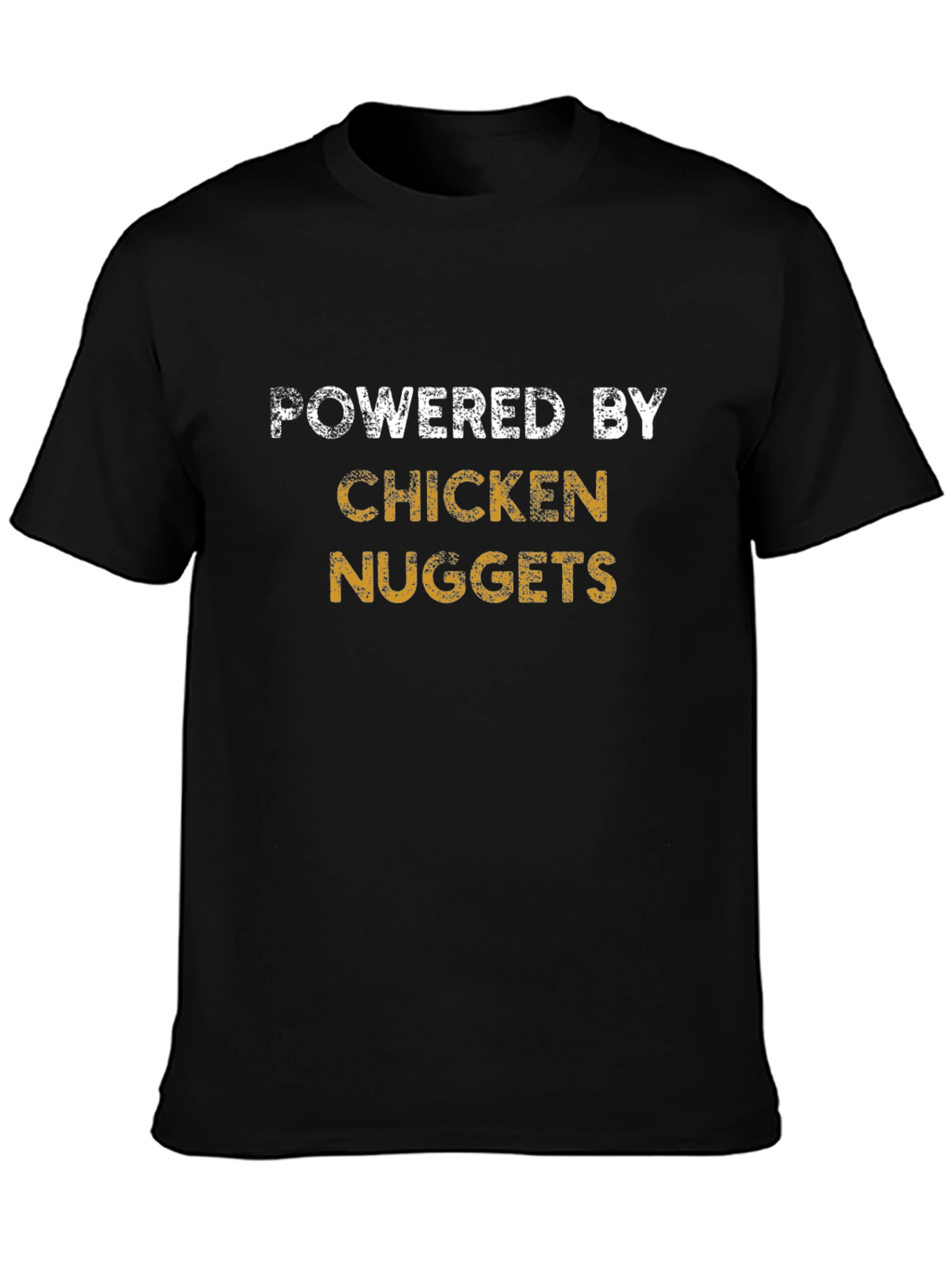 Powered By Chicken Nuggets Black Graphic T-Shirt