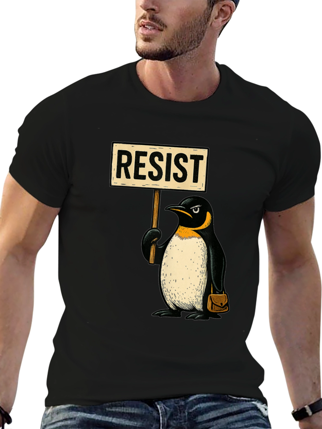 Resist Penguin Graphic T-Shirt - Activist Apparel