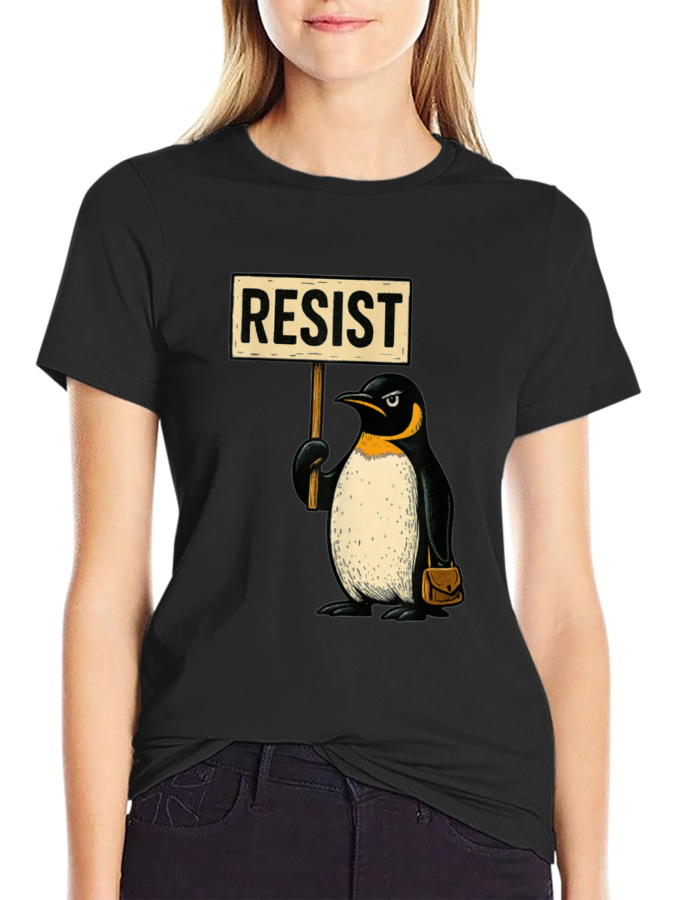 Resist Penguin Graphic T-Shirt - Activist Apparel