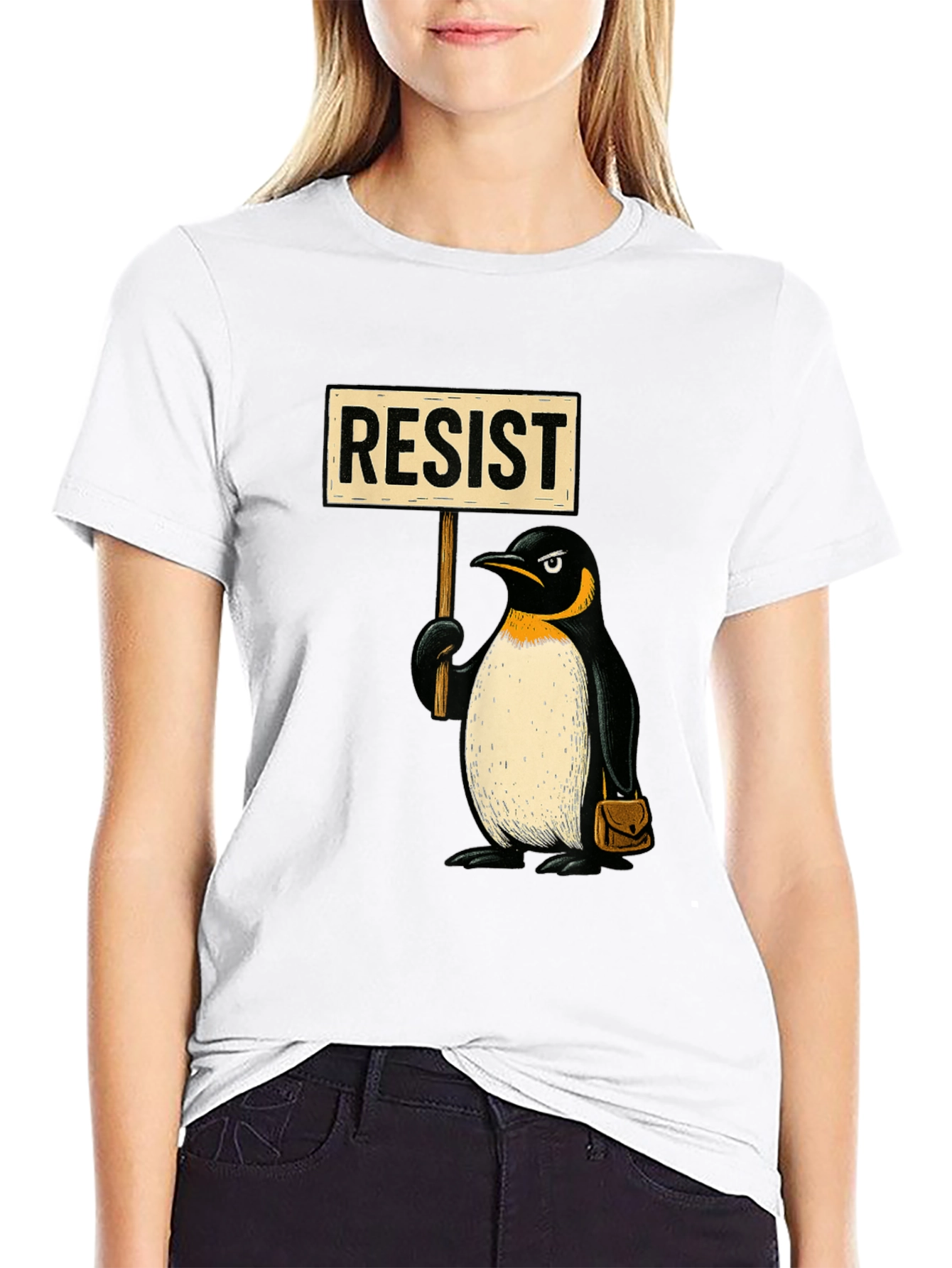 Resist Penguin Graphic T-Shirt - Activist Apparel