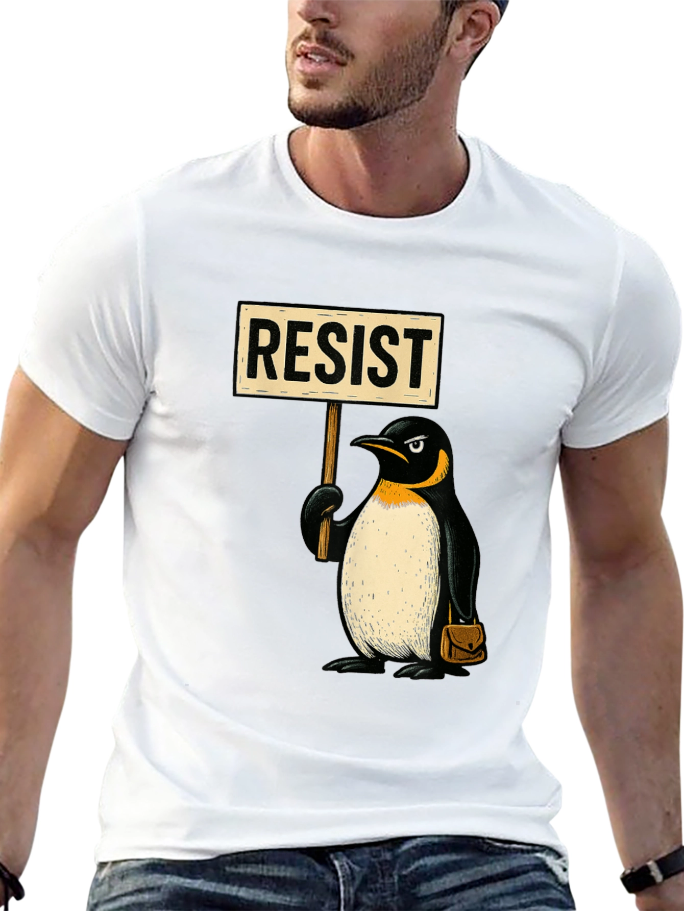 Resist Penguin Graphic T-Shirt - Activist Apparel