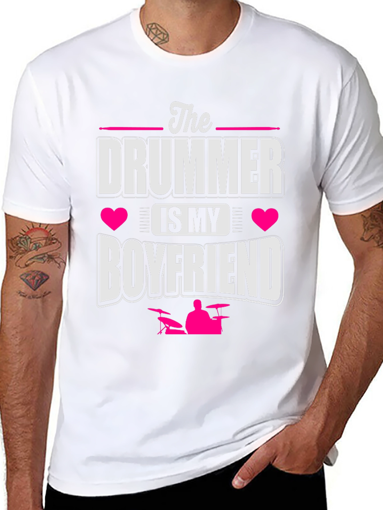 Drummer Boyfriend Tee - Music Lover Gift