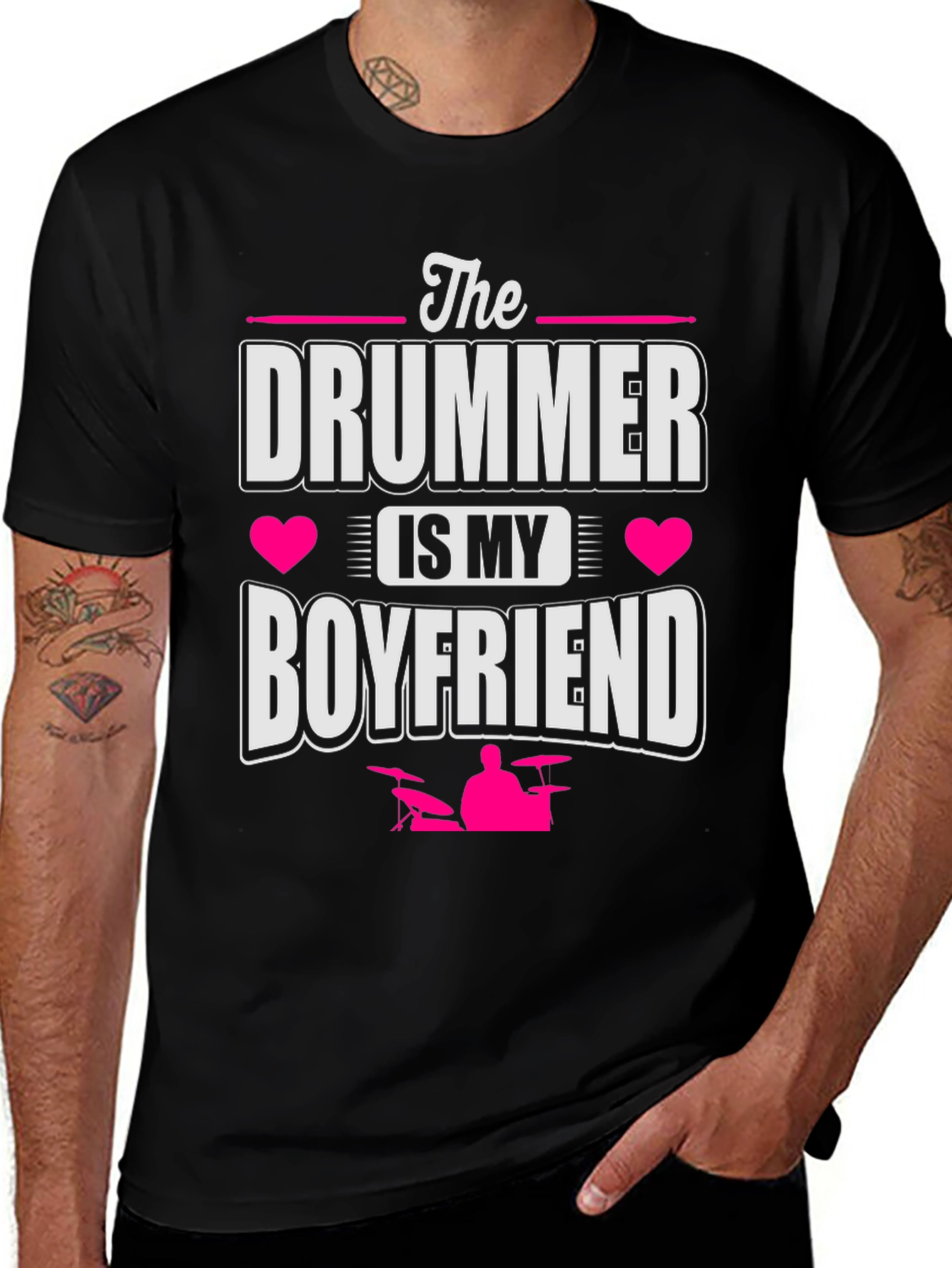 Drummer Boyfriend Tee - Music Lover Gift