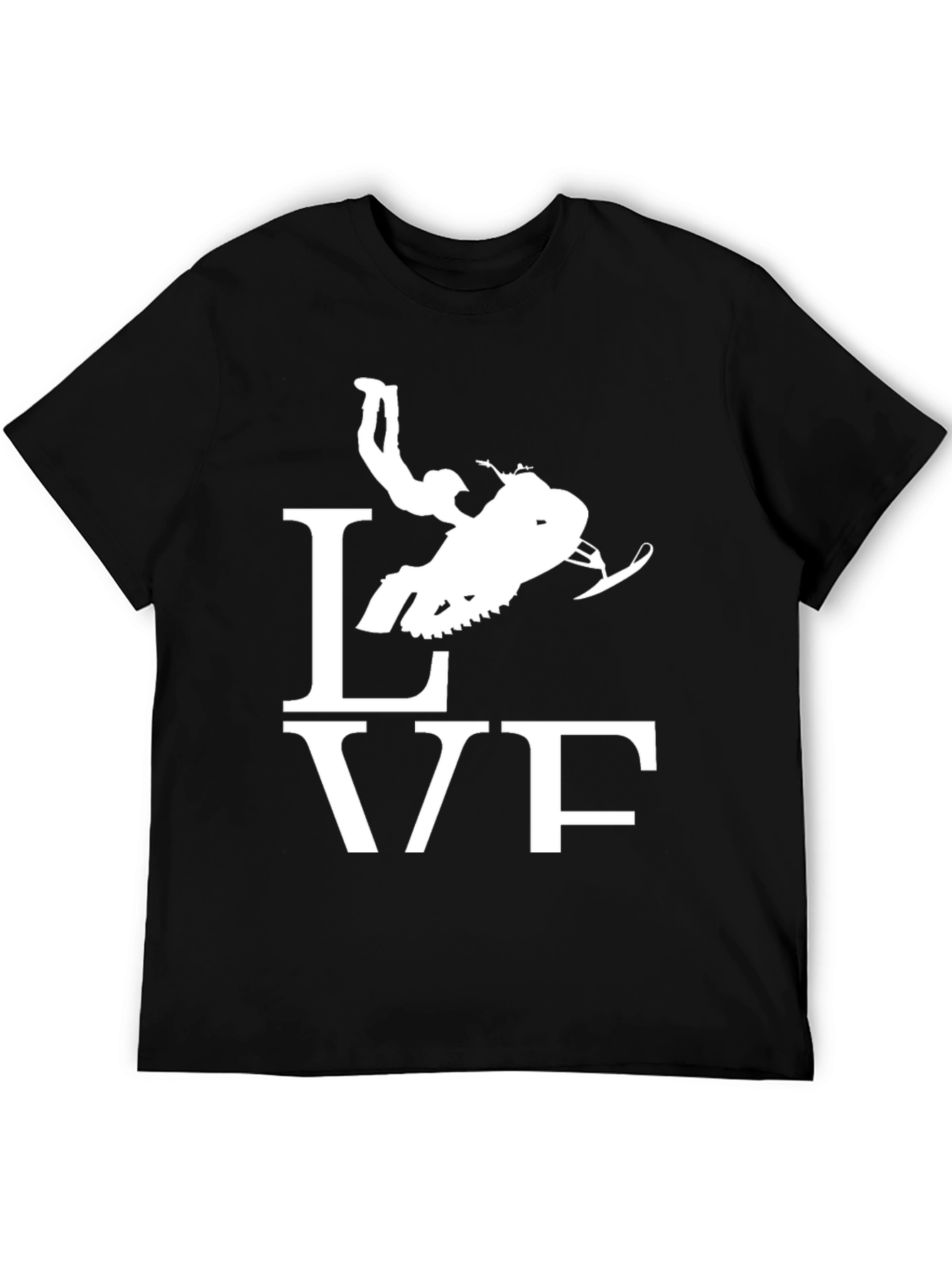 Snowmobile Love Graphic Tee - Black Cotton Shirt