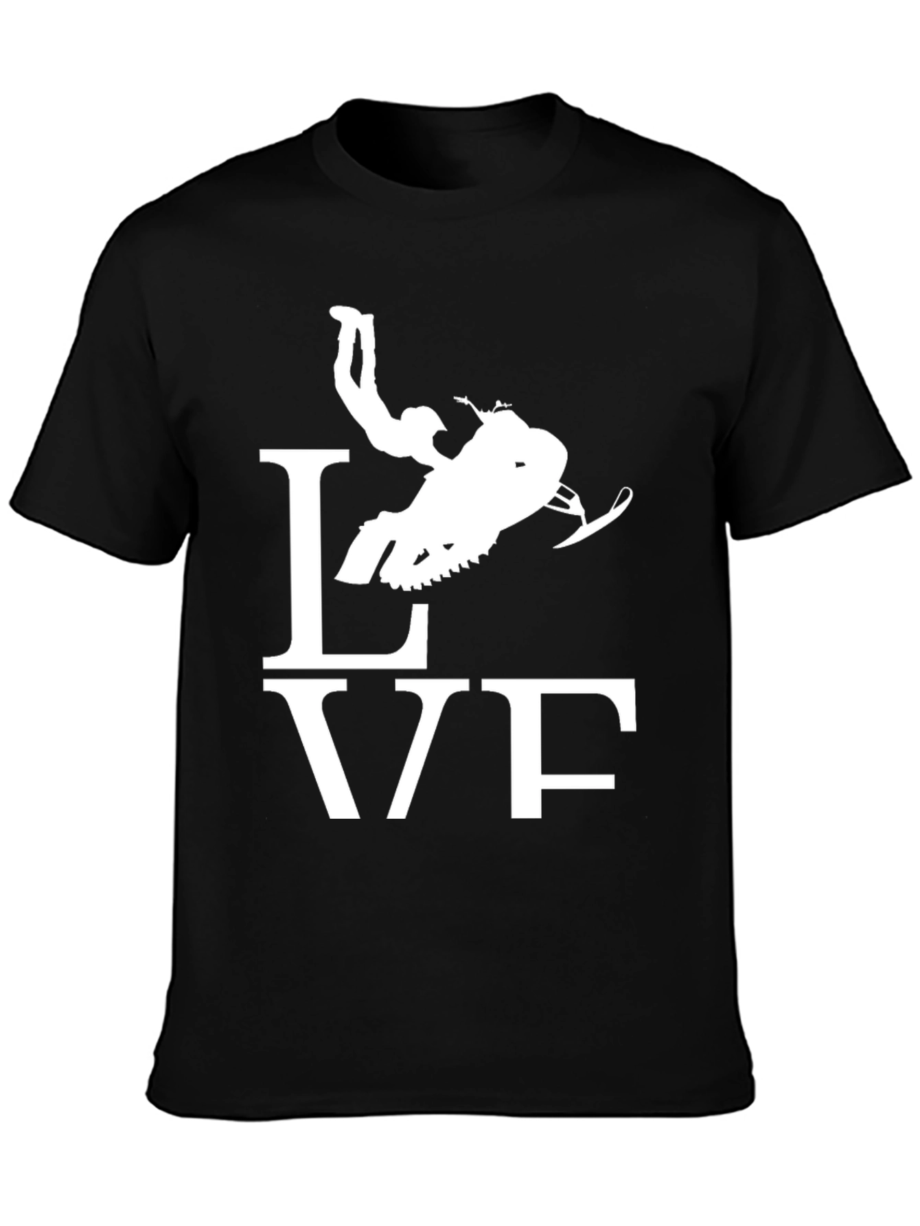 Snowmobile Love Graphic Tee - Black Cotton Shirt