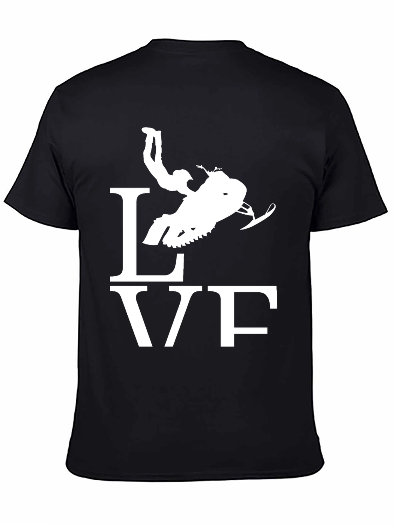 Snowmobile Love Graphic Tee - Black Cotton Shirt
