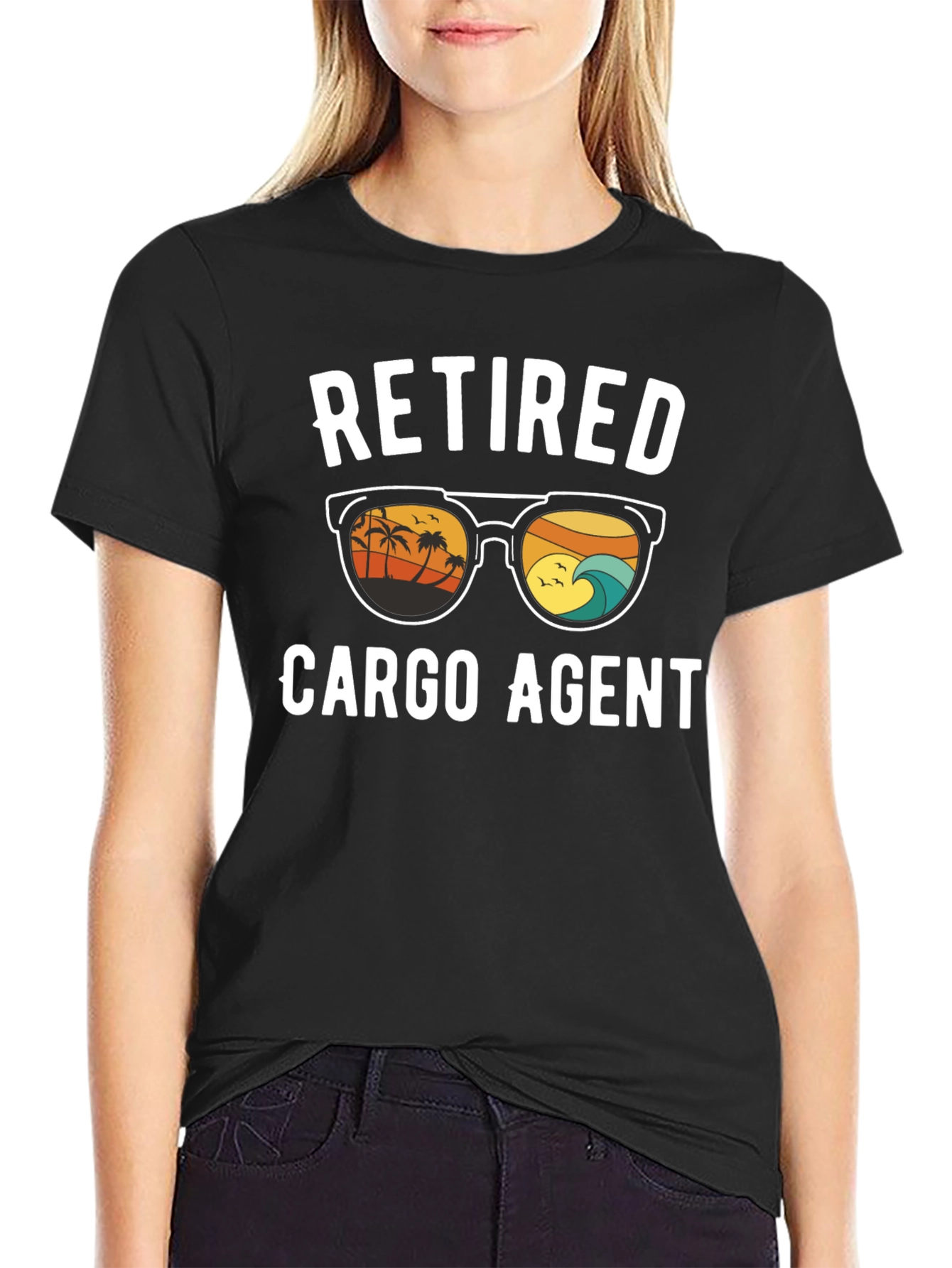 Retired Cargo Agent T-Shirt - Beach Design