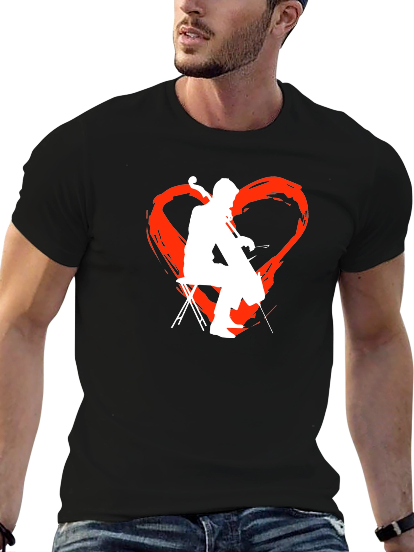 Cello Heart T-Shirt - Music Lover Tee