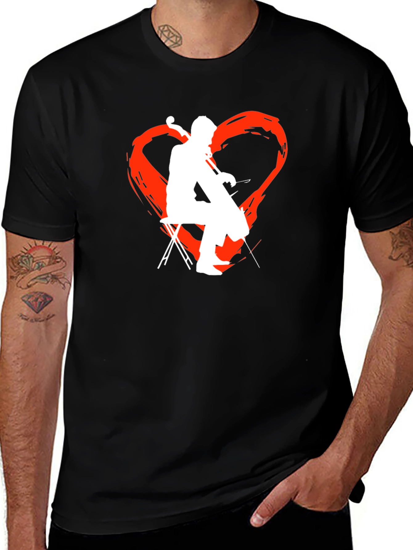 Cello Heart T-Shirt - Music Lover Tee