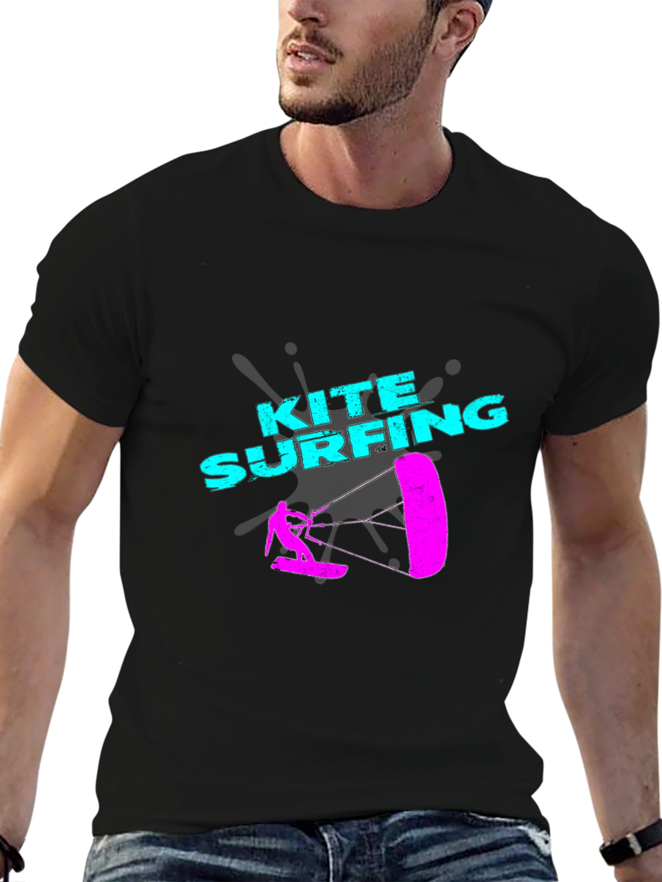 Kite Surfing Graphic T-Shirt - Sporty Design