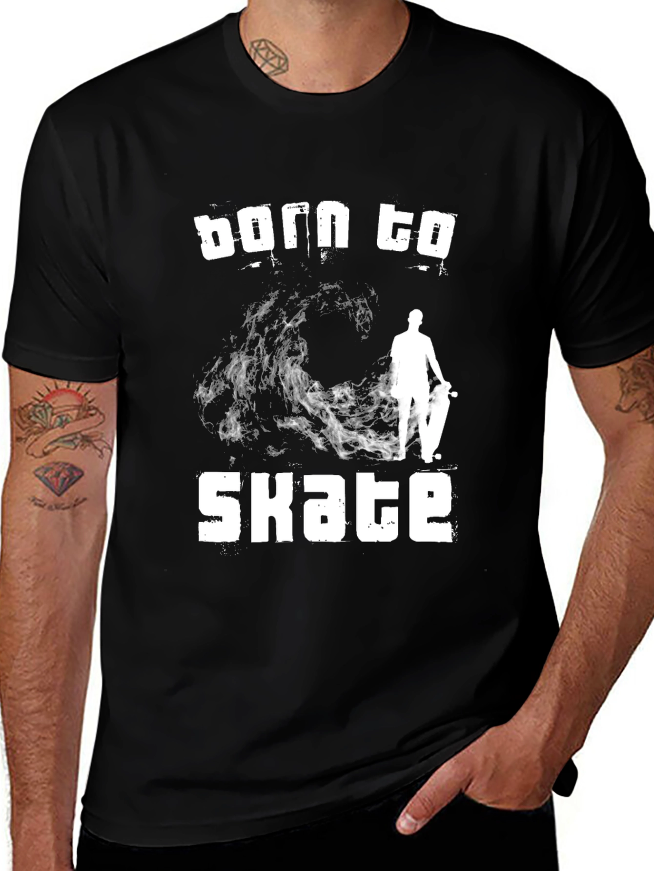 Born to Skate Black Graphic T-Shirt