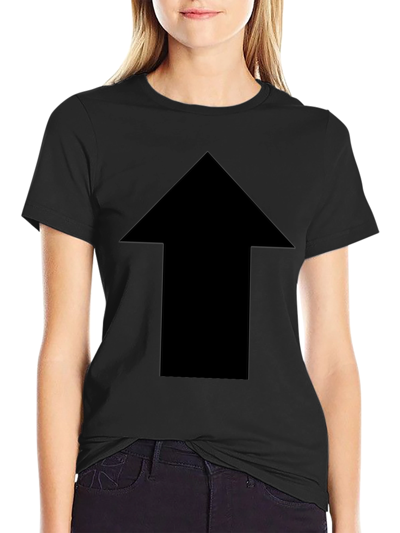 Bold Arrow Graphic Tee - Classic Black Cotton