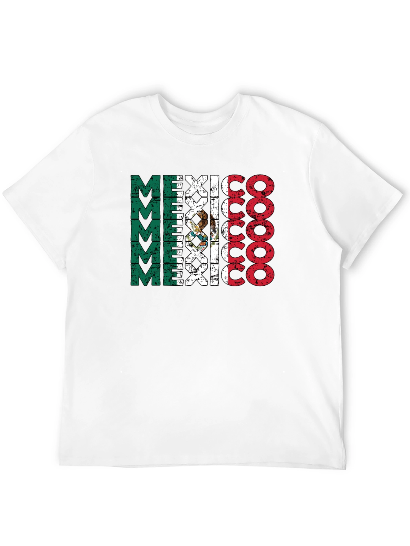 Mexico Flag T-Shirt Black Crewneck