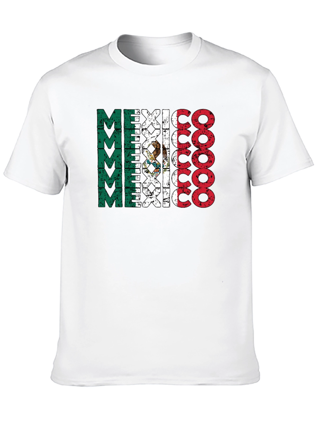 Mexico Flag T-Shirt Black Crewneck