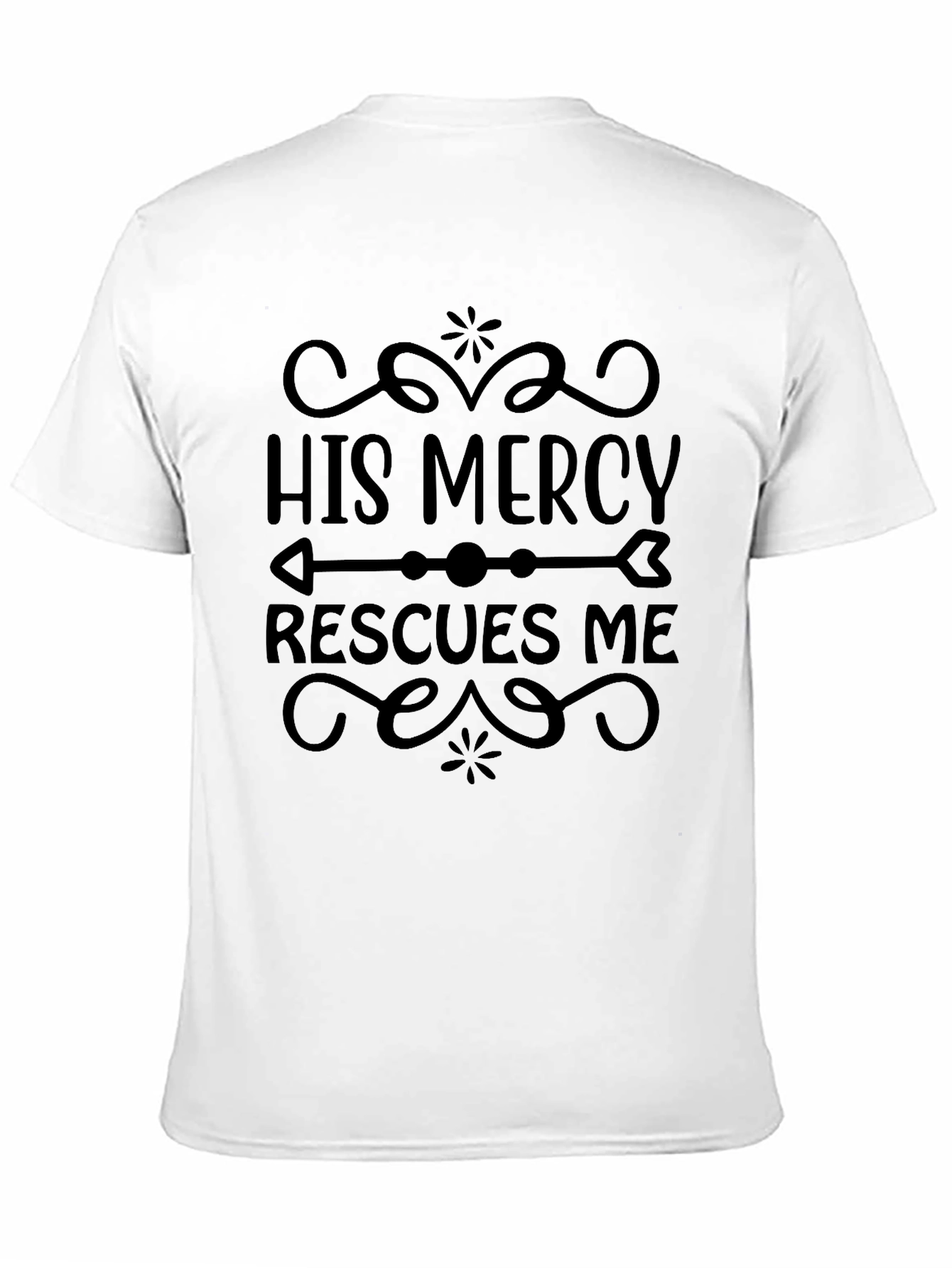 His Mercy Rescues Me Graphic Tee - Black