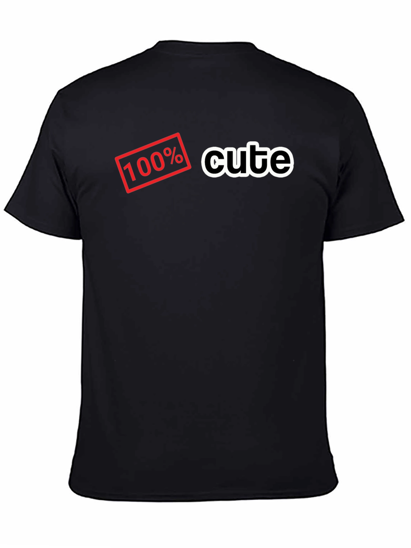100% Cute Black Graphic T-Shirt