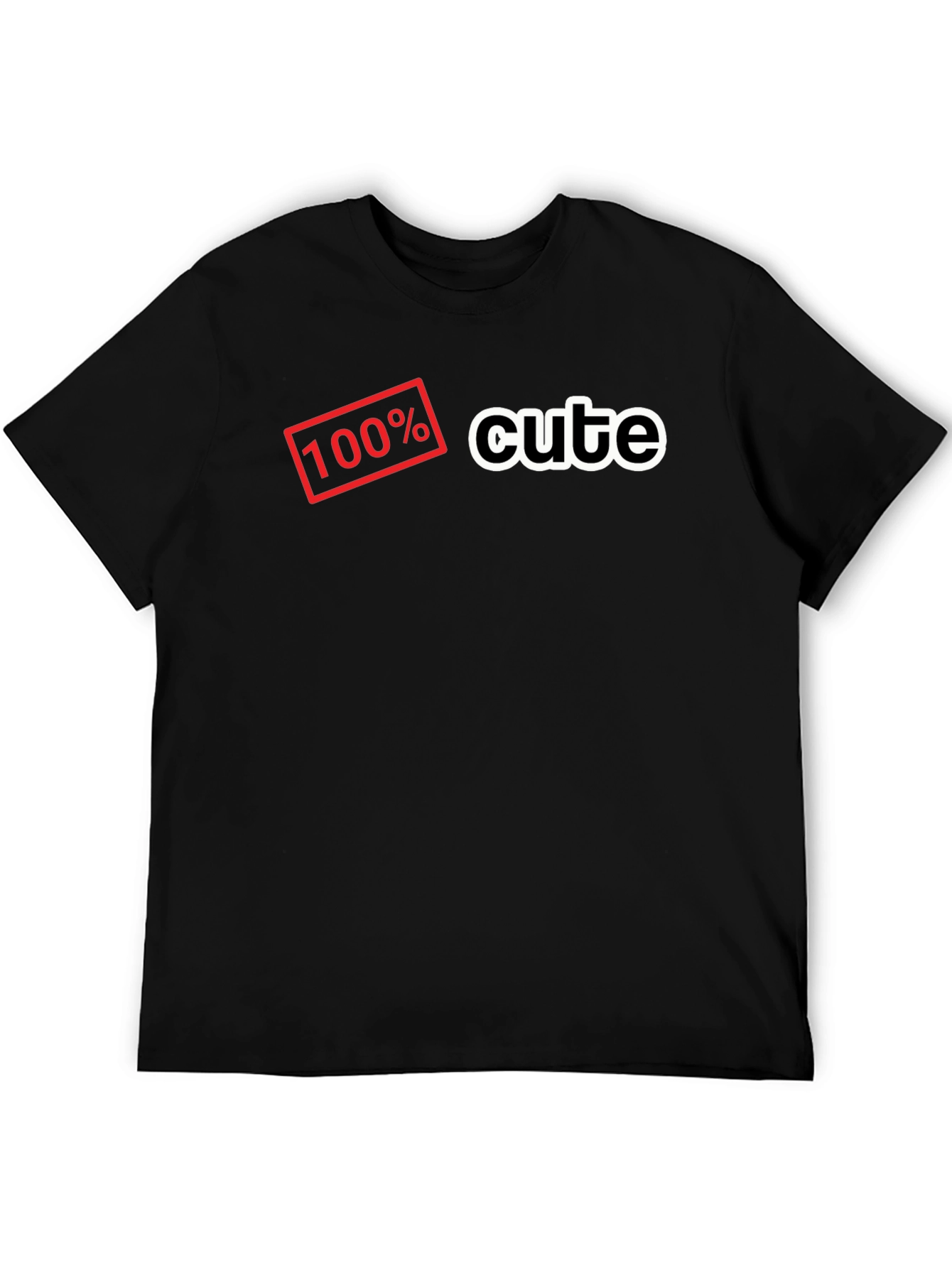 100% Cute Black Graphic T-Shirt