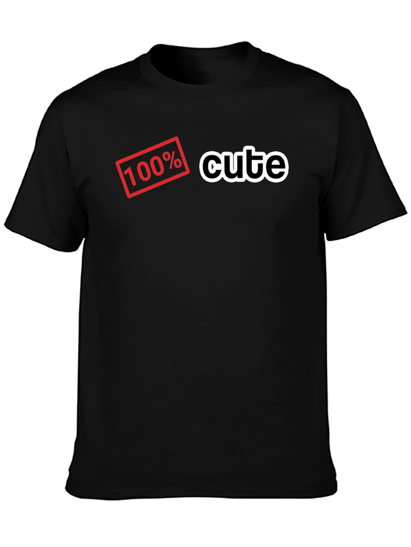 100% Cute Black Graphic T-Shirt