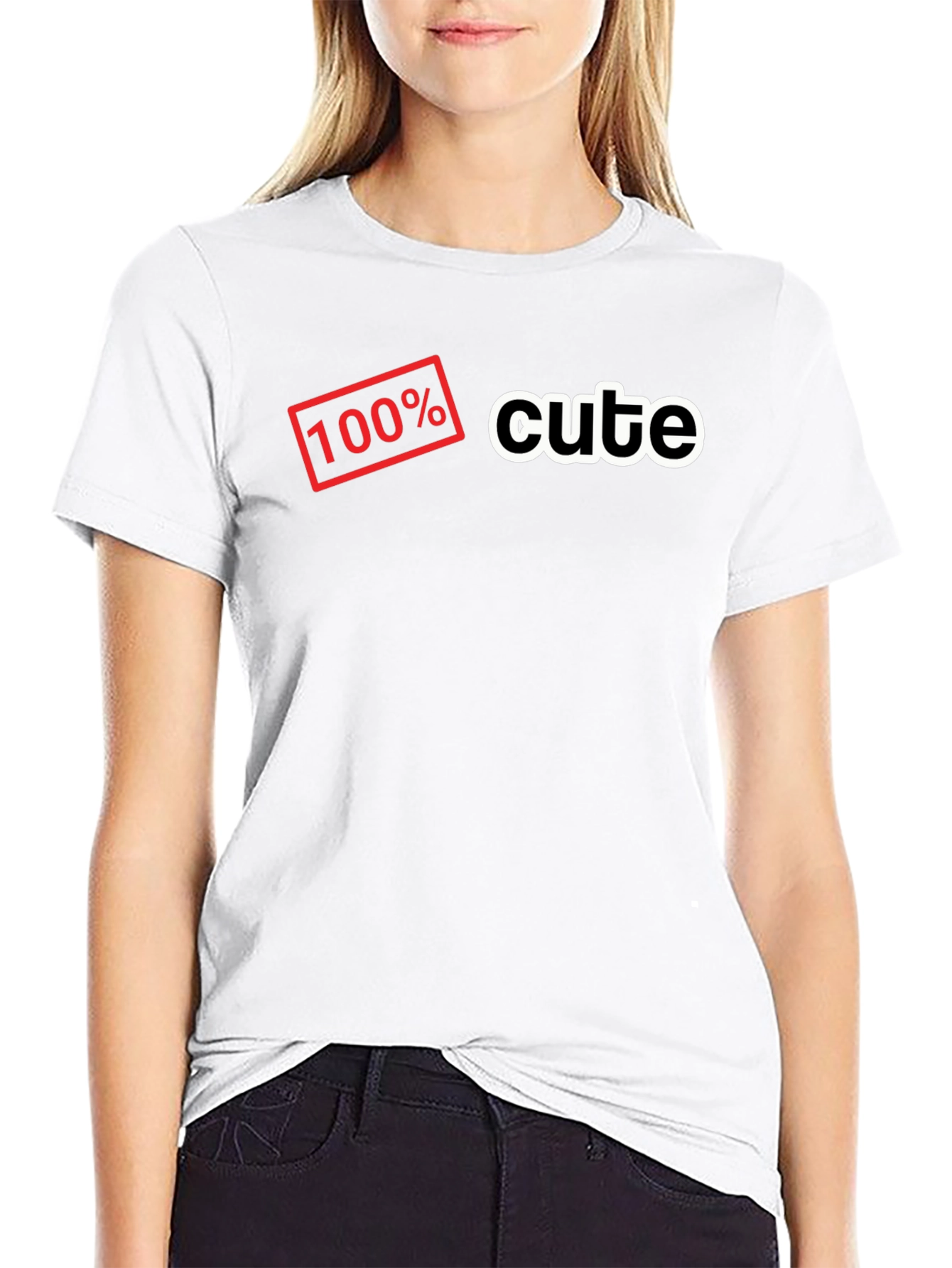 100% Cute Black Graphic T-Shirt