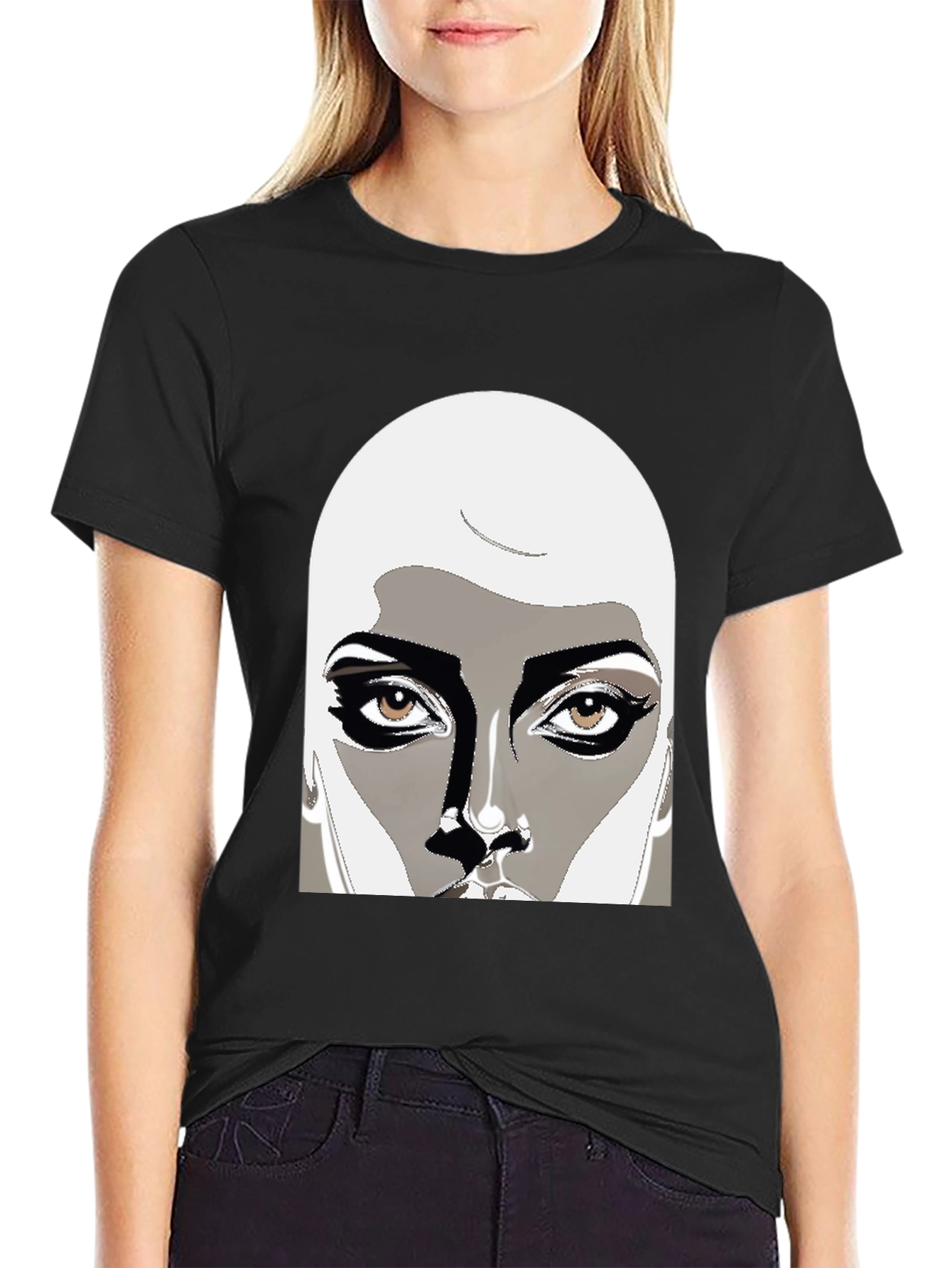 Unique Graphic Tee: Stylish Face Design