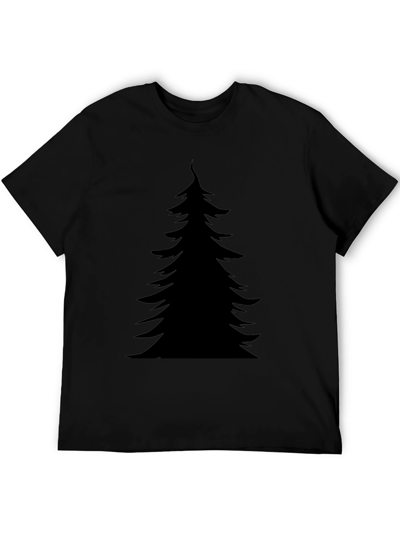 Black Christmas Tree Graphic Tee - Holiday Style