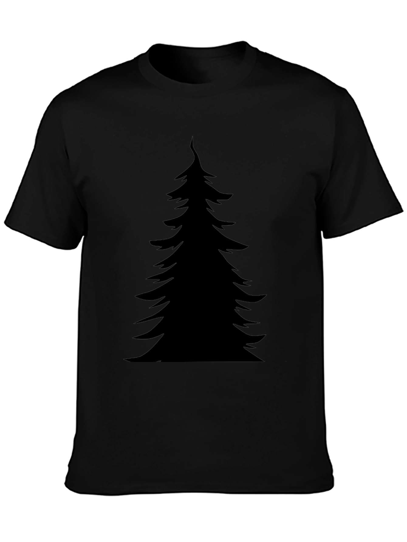Black Christmas Tree Graphic Tee - Holiday Style