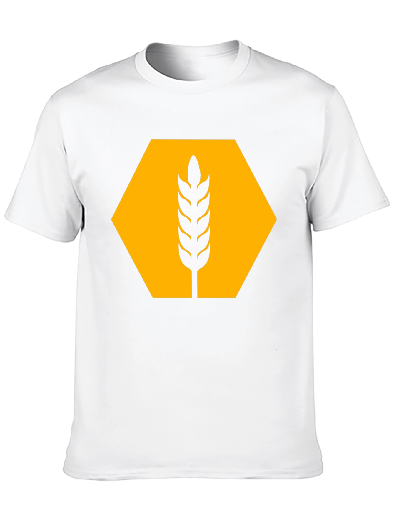 Wheat Hexagon Graphic Tee - Modern Style