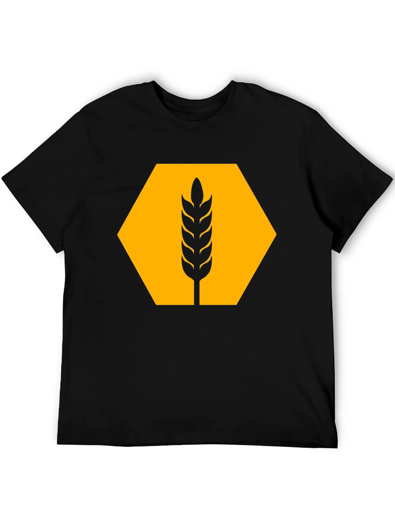 Wheat Hexagon Graphic Tee - Modern Style