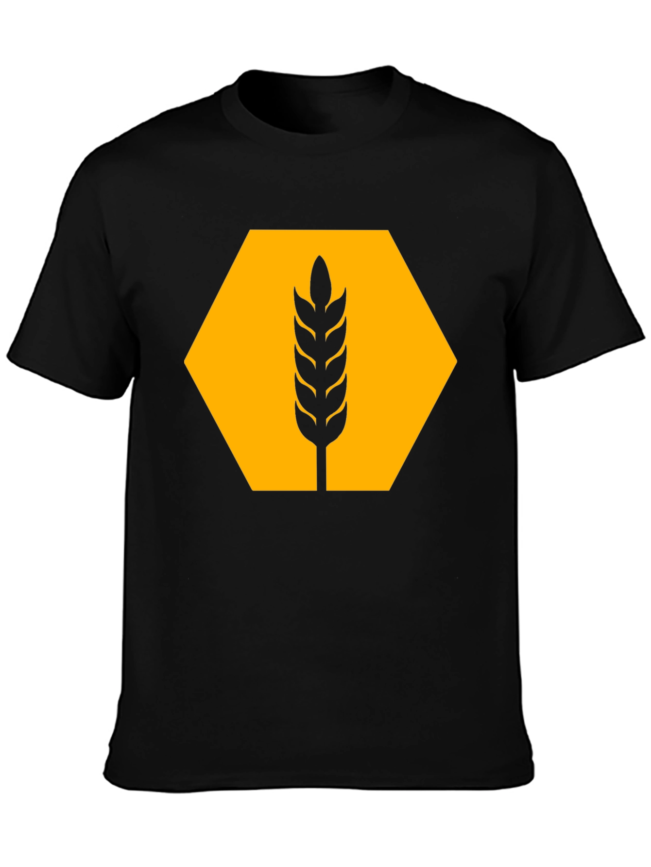 Wheat Hexagon Graphic Tee - Modern Style