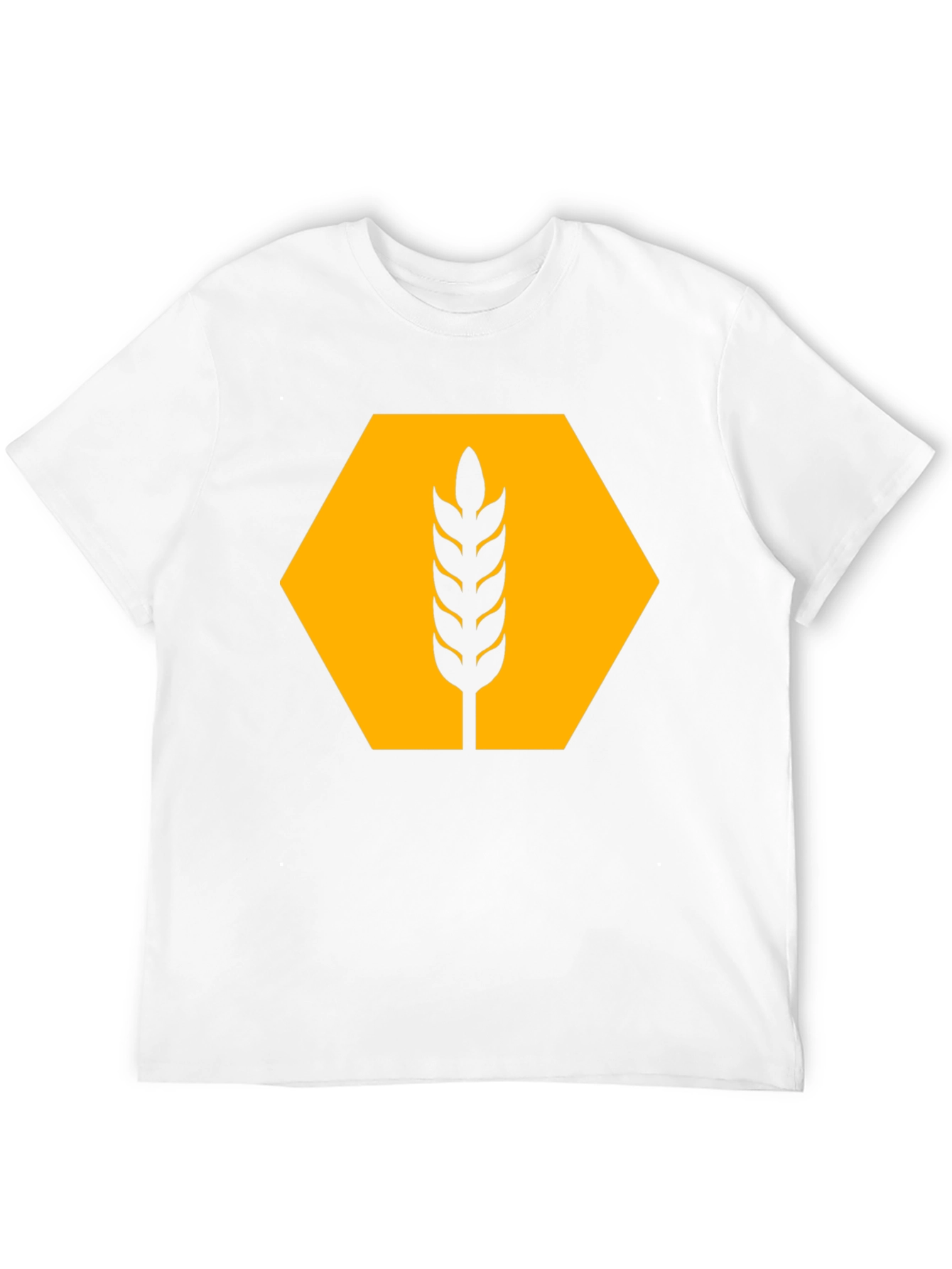 Wheat Hexagon Graphic Tee - Modern Style