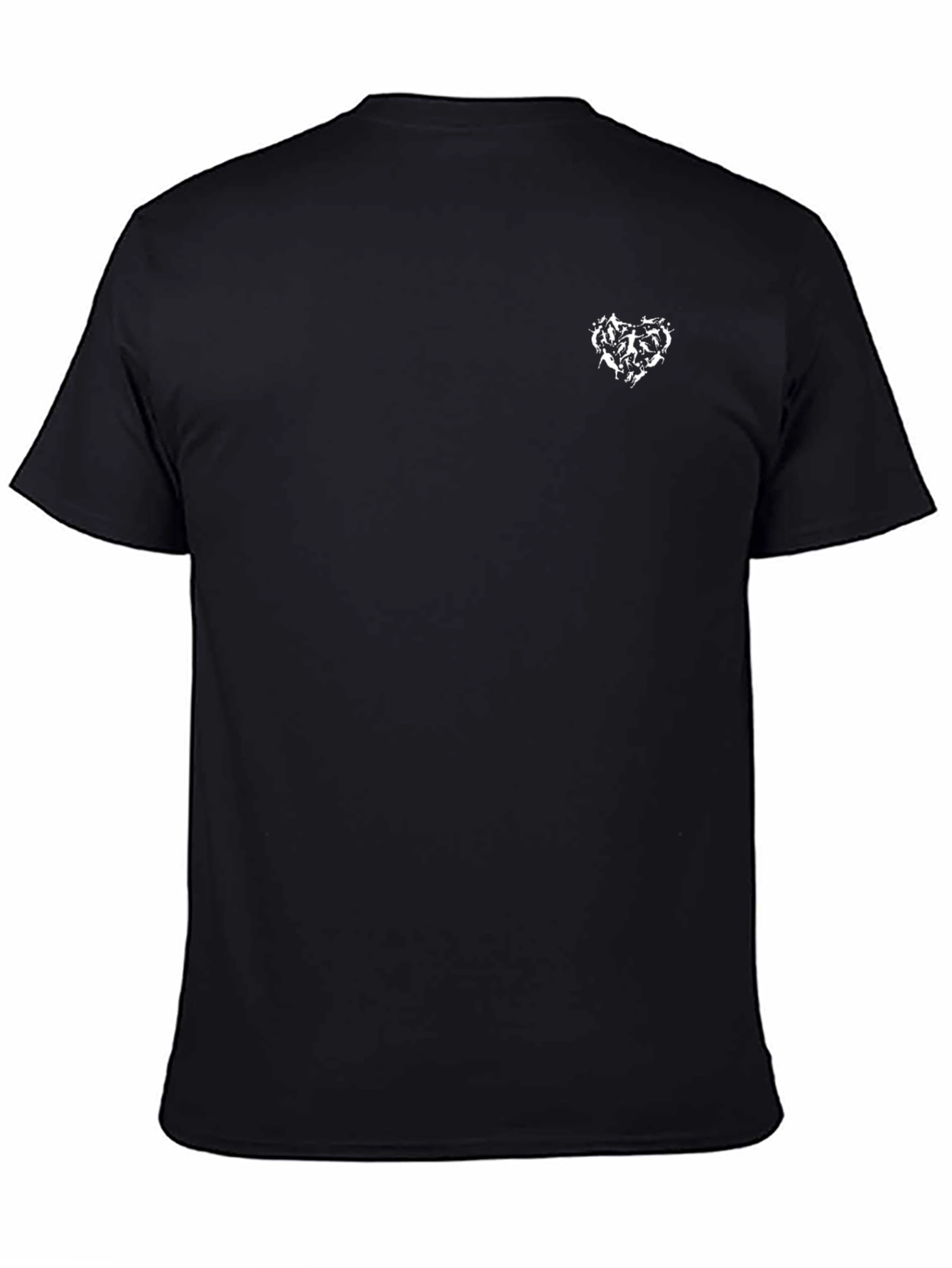 Black Graphic Tee - Heart Design