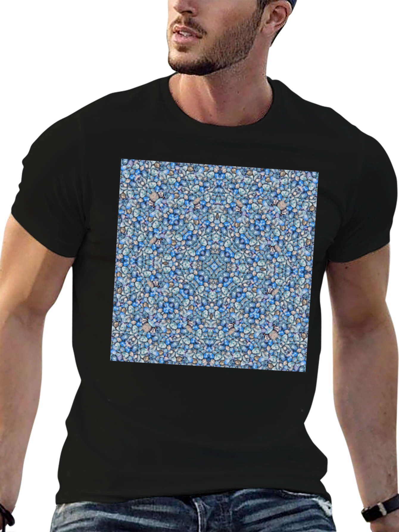 Blue Pebble Pattern T-Shirt
