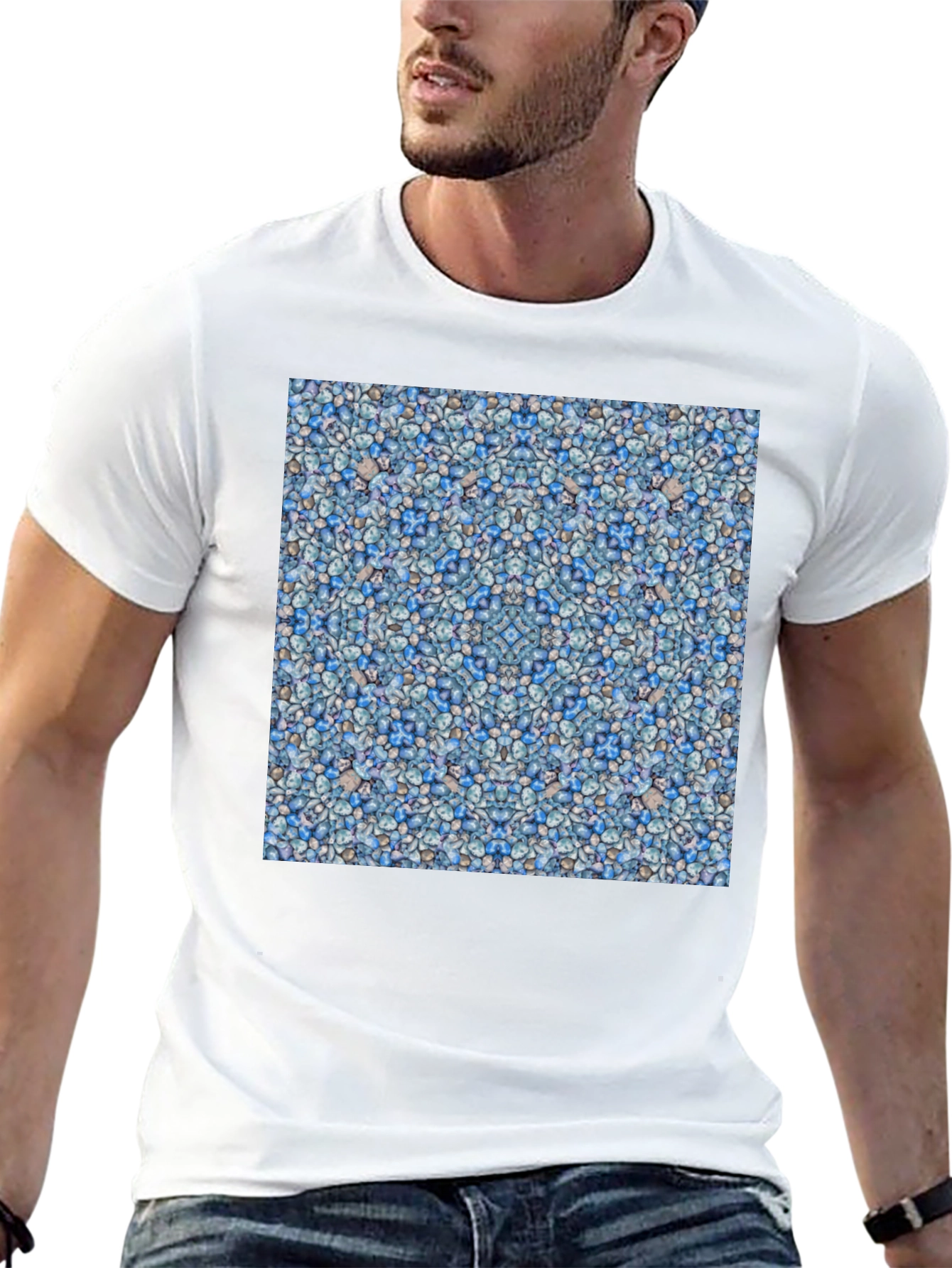 Blue Pebble Pattern T-Shirt