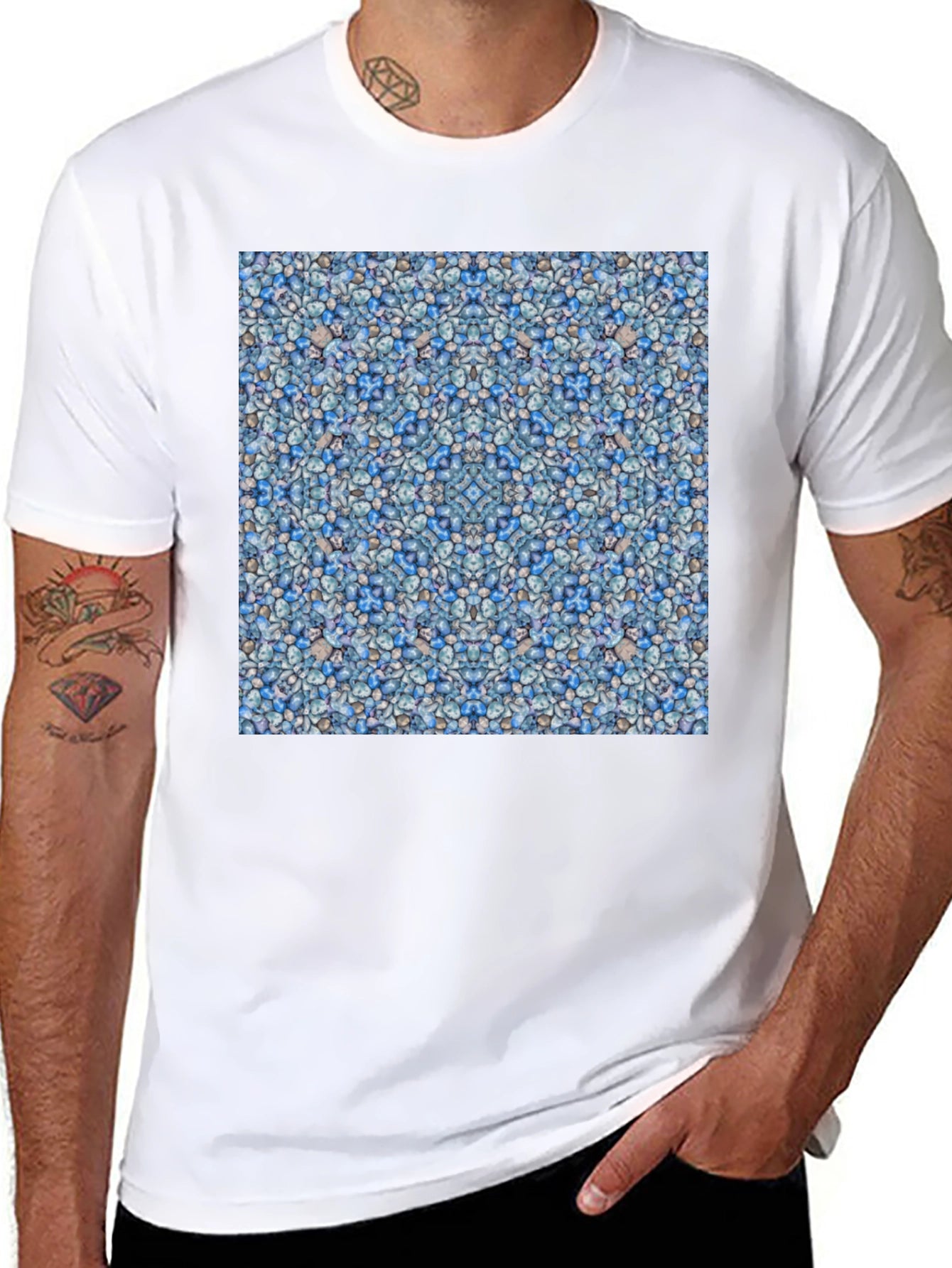 Blue Pebble Pattern T-Shirt