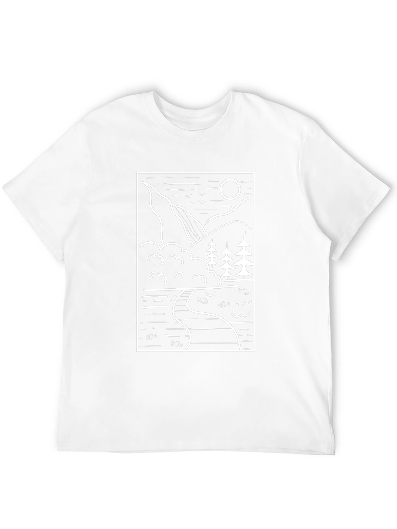 Nature Scene Graphic Tee - Black Cotton Blend