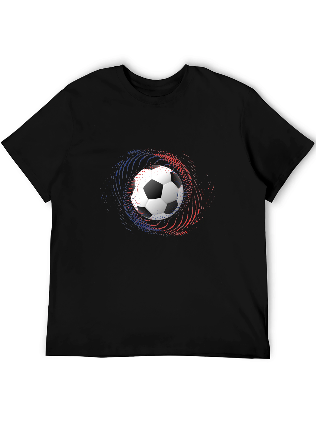 Soccer Ball Graphic Tee - Black Cotton Blend Shirt