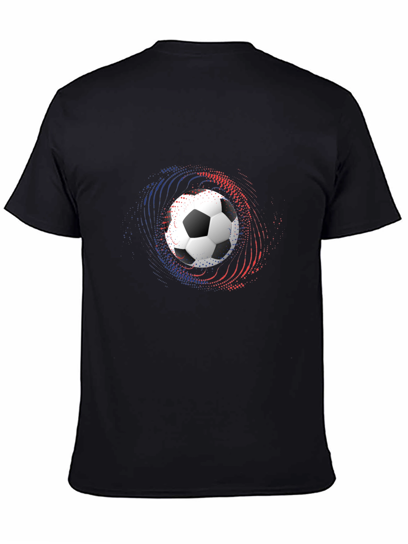 Soccer Ball Graphic Tee - Black Cotton Blend Shirt