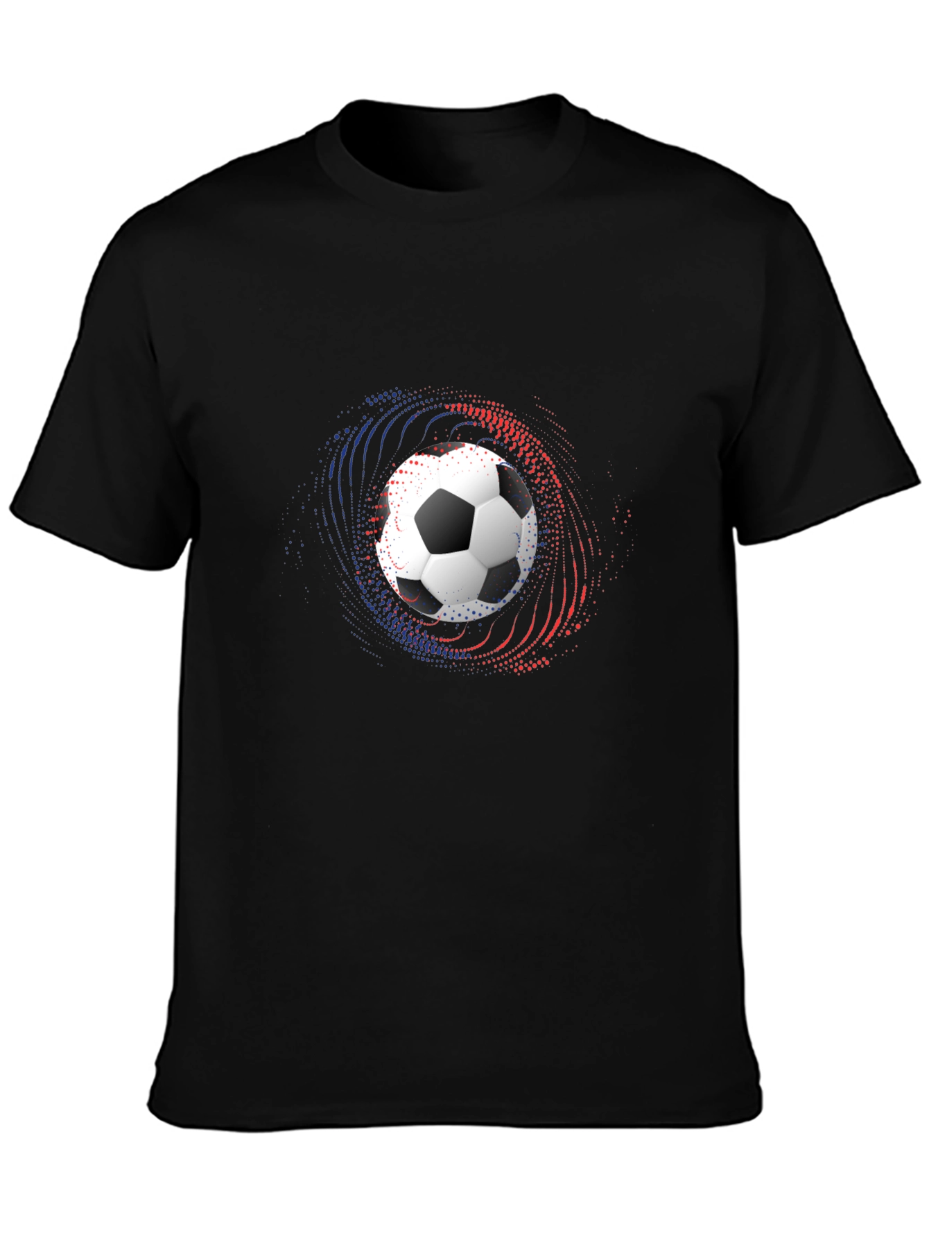 Soccer Ball Graphic Tee - Black Cotton Blend Shirt