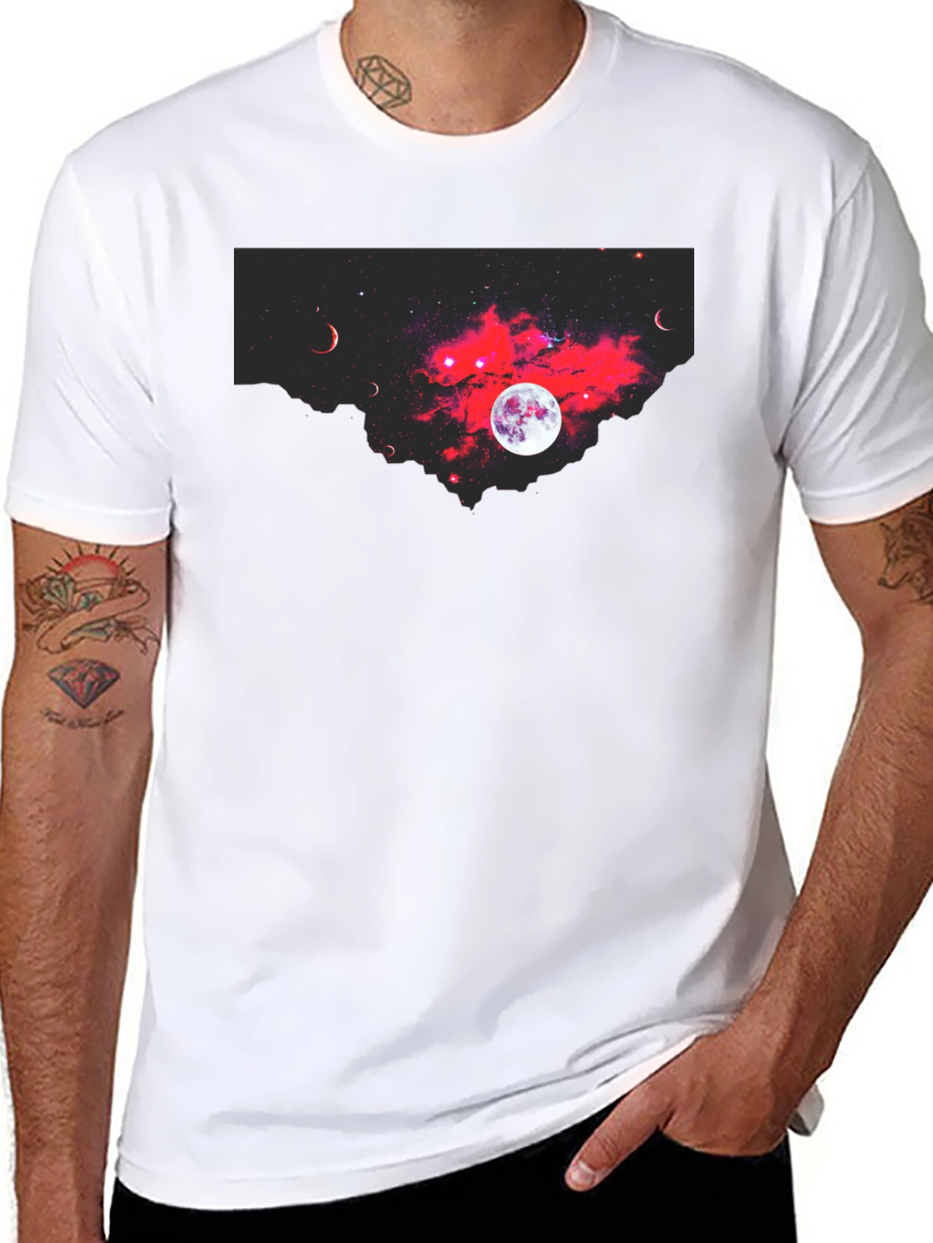 Cosmic Moon Black T-Shirt