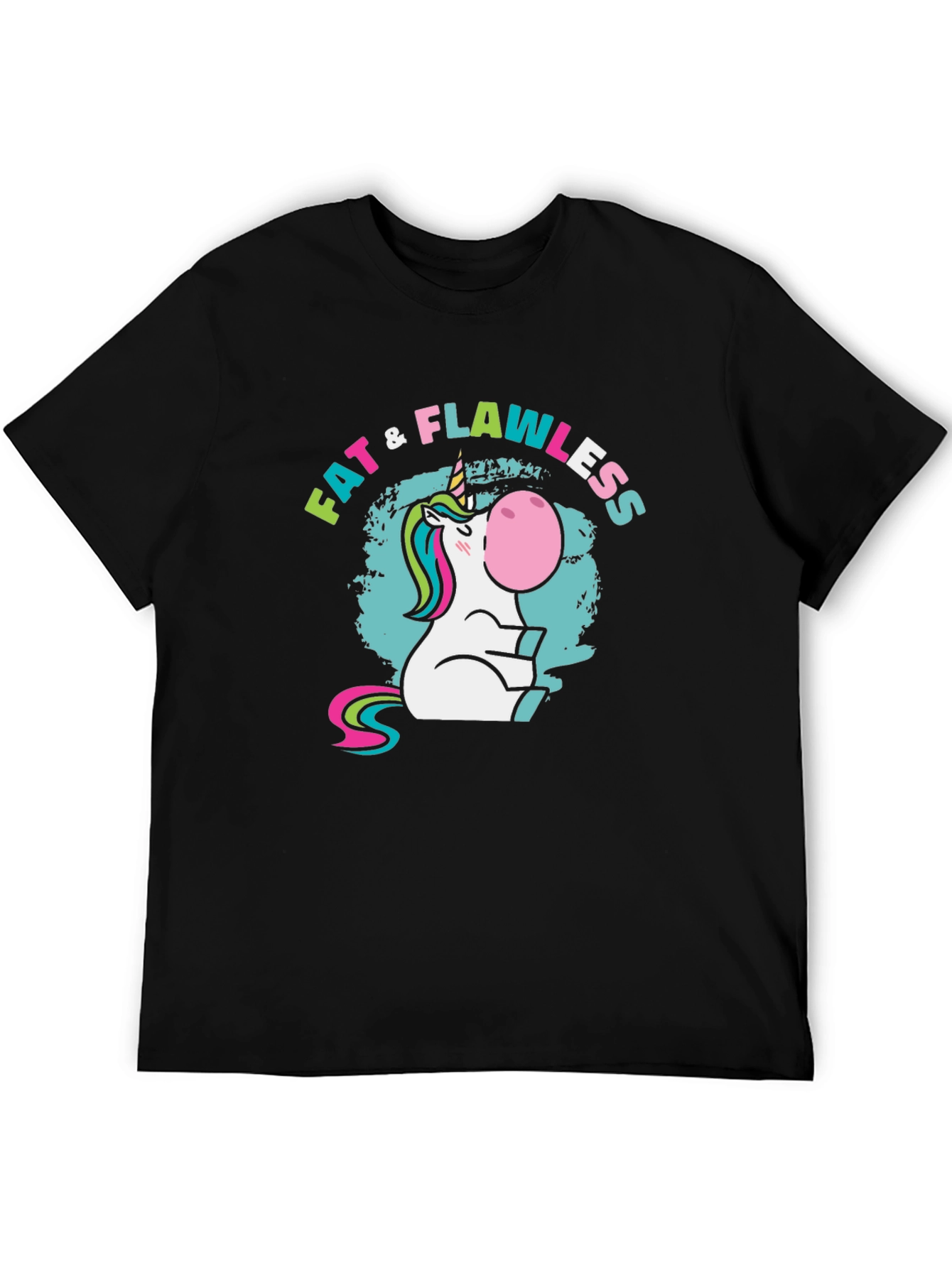 Fat & Flawless Unicorn Black T-Shirt