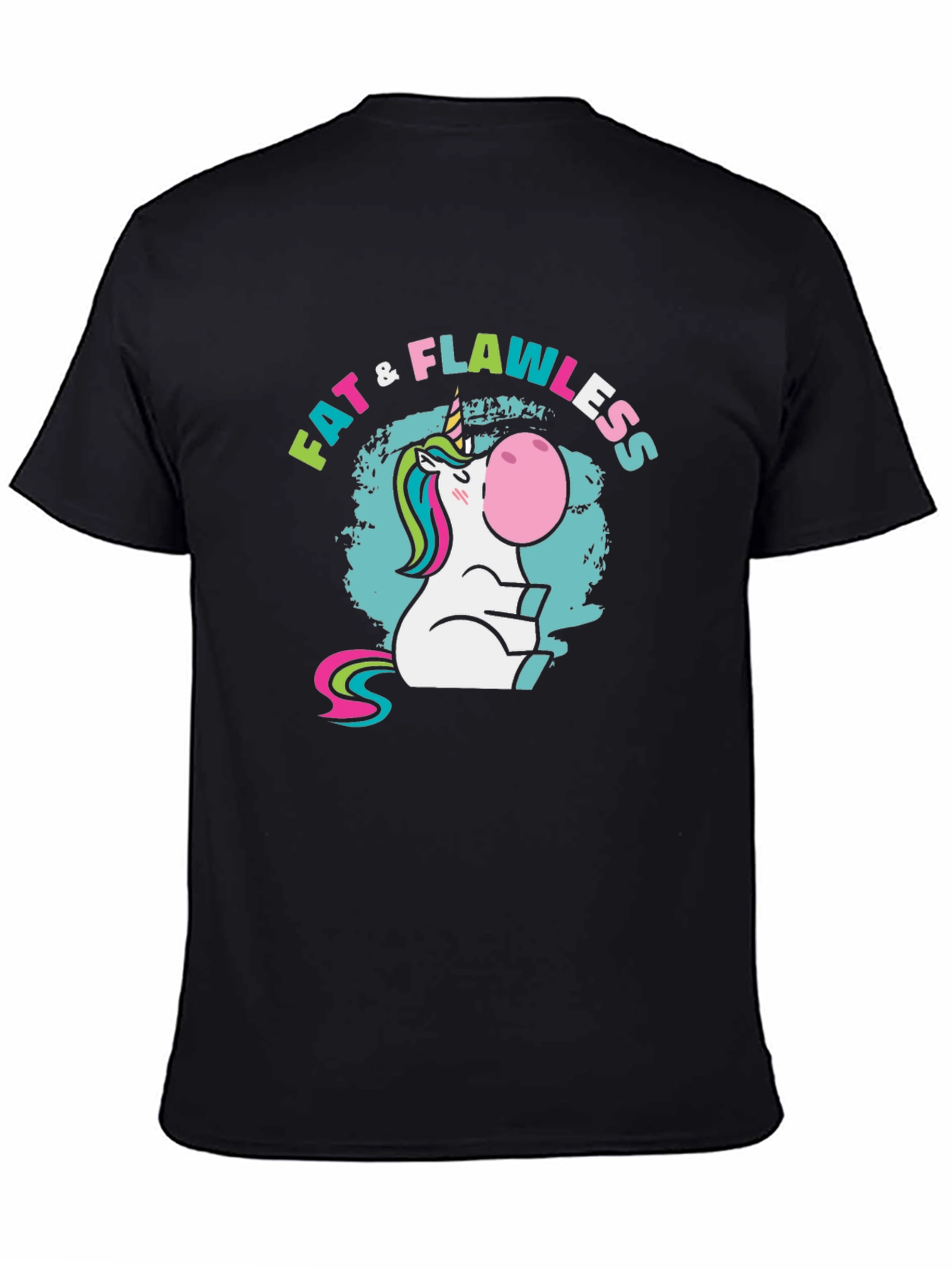 Fat & Flawless Unicorn Black T-Shirt