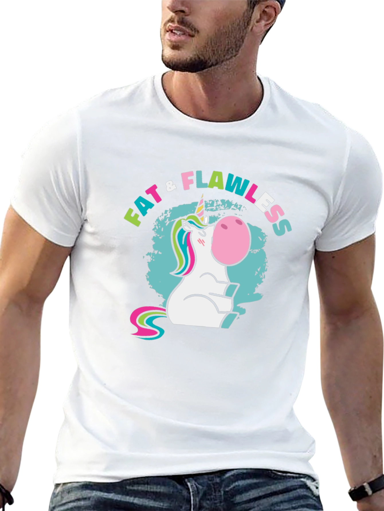 Fat & Flawless Unicorn Black T-Shirt